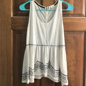 Boutique Cream Tank with Detailed Back